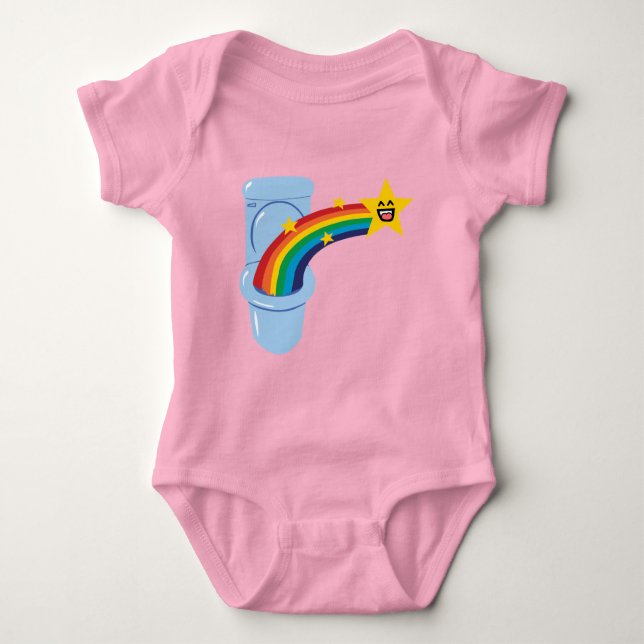 Toilet Rainbow Infant T-Shirt Baby Bodysuit (Front)