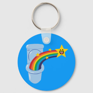 Toilet Rainbow Key Ring