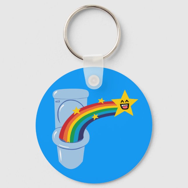 Toilet Rainbow Key Ring (Front)