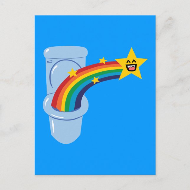 Toilet Rainbow Postcard (Front)