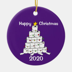 Toilet Roll 2020 Xmas Tree Ceramic Ornament