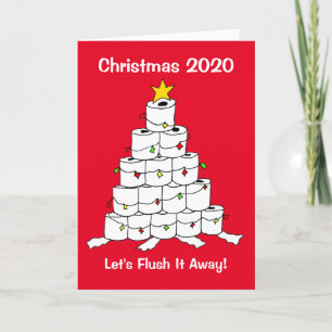 Toilet Roll 2020 Xmas Tree Flush Holiday Card