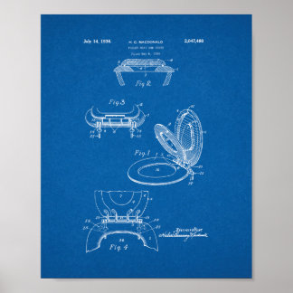 Toilet Seat And Cover Patent - Blueprint Poster