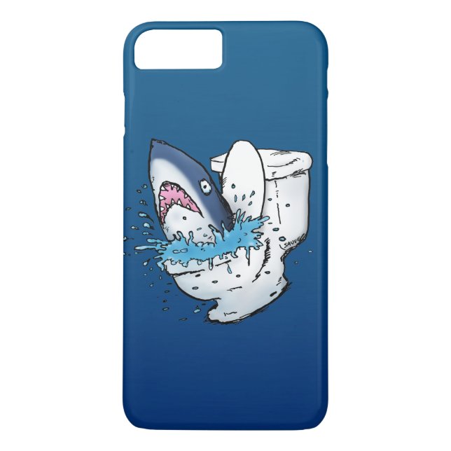 Toilet Shark Funny Blue Cartoon Case-Mate iPhone Case (Back)
