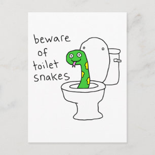 Toilet Snakes Funny Bathroom Humour  Postcard
