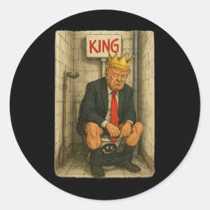 Toilet Throne King – Satirical Trump Artwork Classic Round Sticker