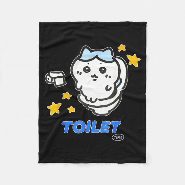 Toilet Time Chikawa Meme Tee  Fleece Blanket (Front)