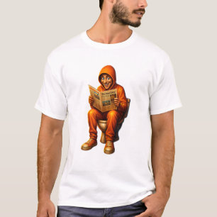 “Toilet Time Tales” – Funny Hoodie Guy Reading Tee