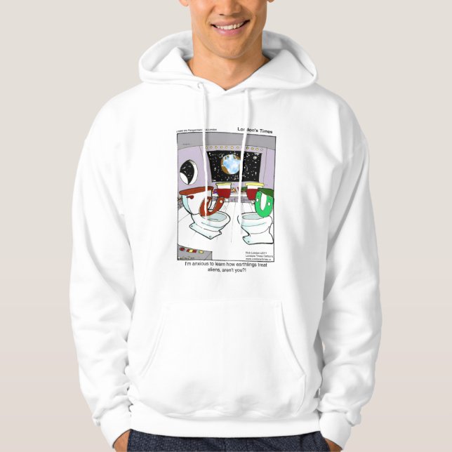 Toilet UFO Funny Hoodie by Rick London (Front)