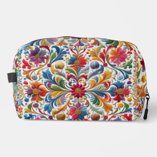 Toiletry Bag Colourful Floral Pattern (Front)