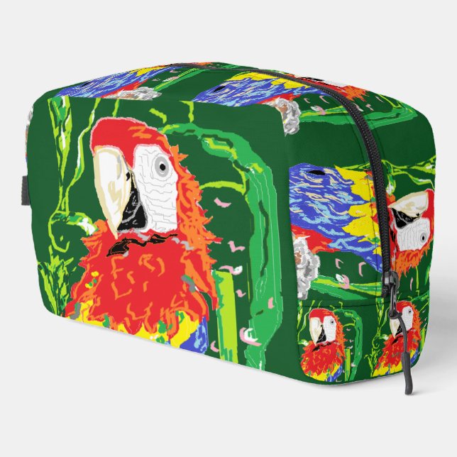 Toiletry Bag : Friendly  Parrots (Right Corner)