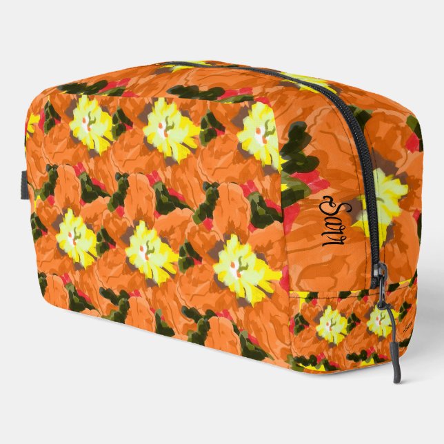 Toiletry Bag : Orange Flower (Right Corner)