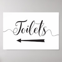 Toilets Directions Sign for Weddings Left Arrow