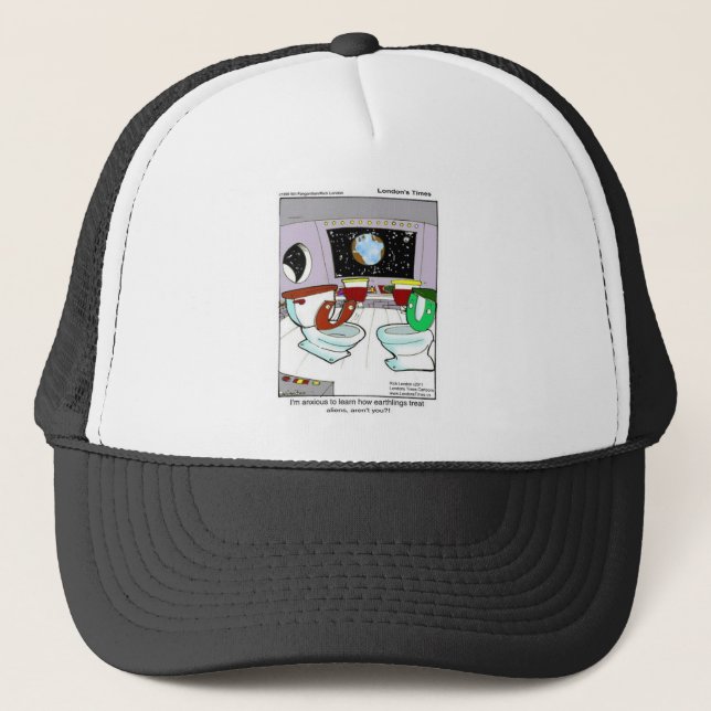 Toilets From Outer Space Funny Tees Mugs Cards Etc Trucker Hat (Front)