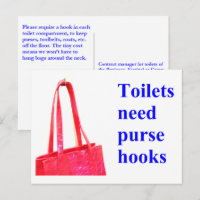 Toilets need purse hooks
