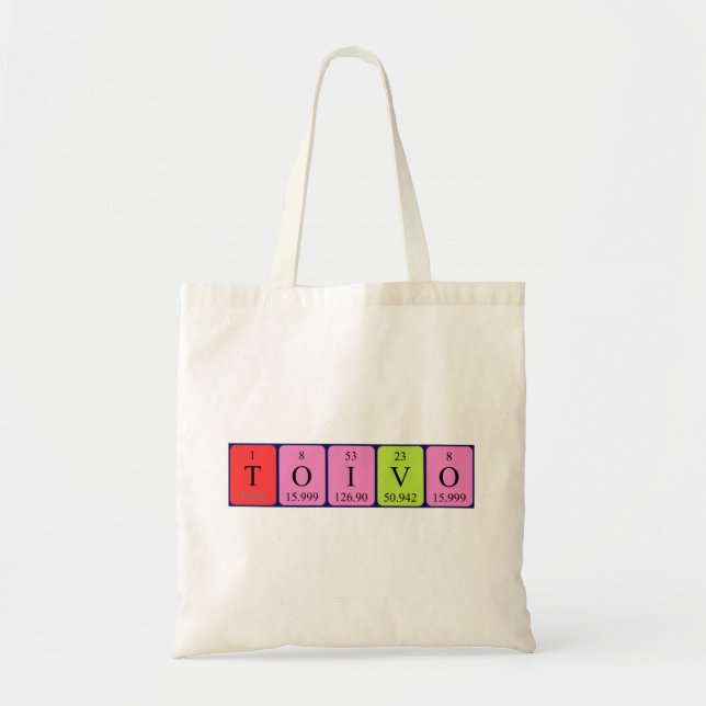 Toivo periodic table name tote bag (Front)