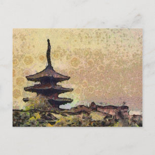 Toji Tower Art Postcard