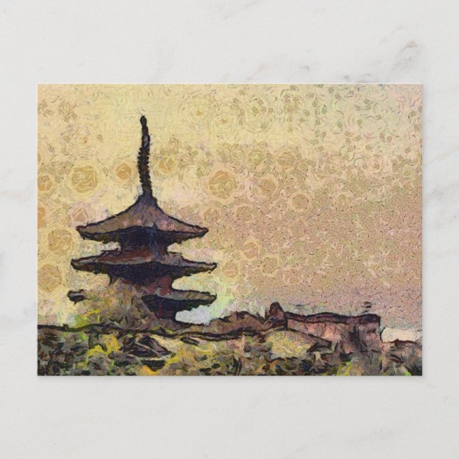 Toji Tower Art Postcard (Front)