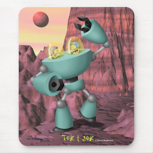 Tok & Jok TokBot vs. JokBot Mousepad (Front)