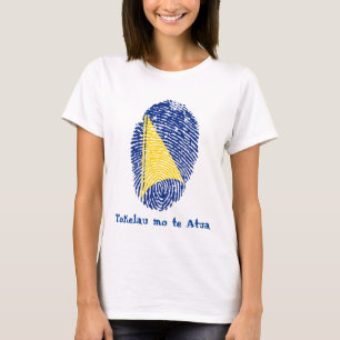 Tokelau Flag Fingerprint "Tokelau mo te Atua" T-Shirt