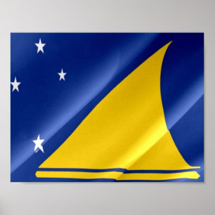Tokelau -  Waving Flag - Poster