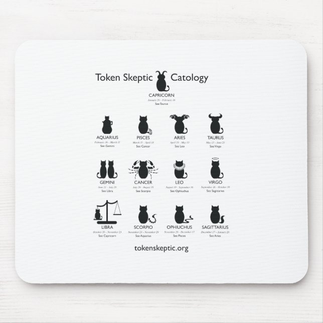 Token Skeptic Catology / Astrology Mouse Pad (Front)
