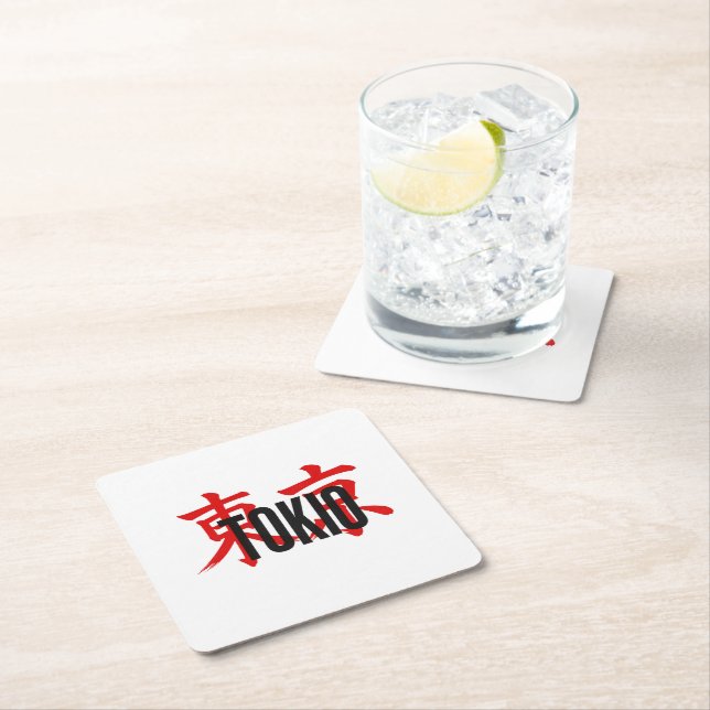 Tokio samurai square paper coaster (Insitu)