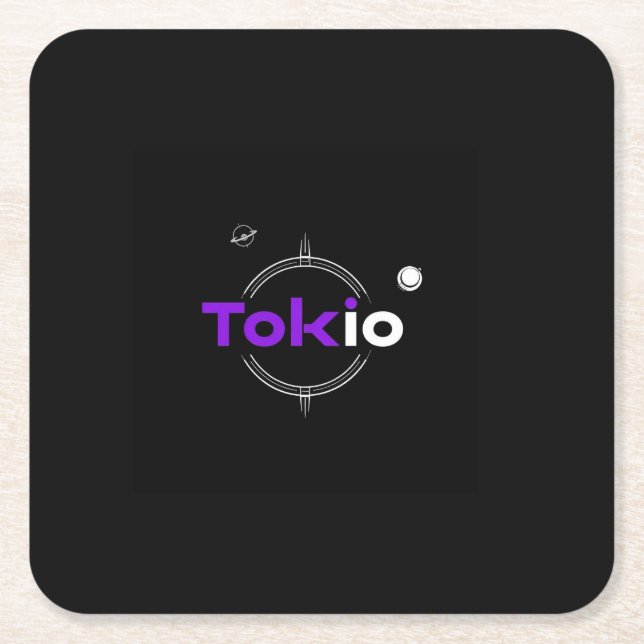 Tokio samurai square paper coaster (Front)