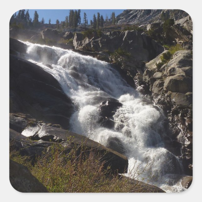 Tokopah Falls II at Sequoia National Park Square Sticker (Front)