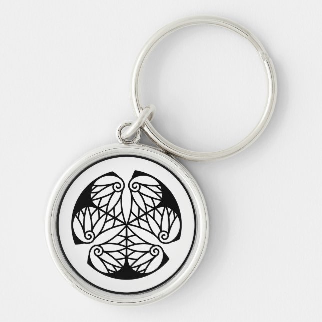 Tokugawa Hollyhock (13 petals) Edo Key Ring (Front)