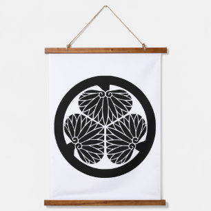Tokugawa Shogun Japanese Family Crest Hanging Tapestry