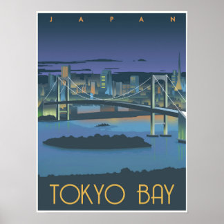 Tokyo Bay at night Poster
