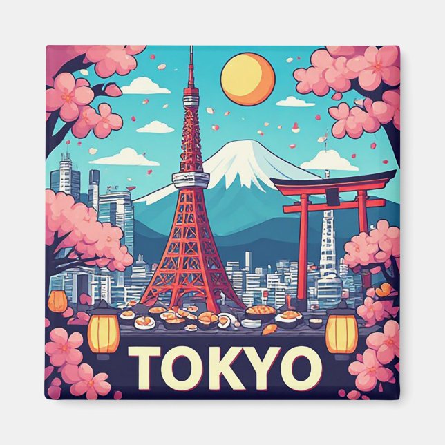 🧲 Tokyo Cherry Blossom Trip Memory Japan 🌸 Magnet (Front)