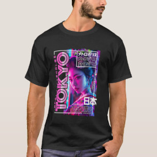 Tokyo City 80s Synthwave Geisha Japan Tokyo T-Shirt