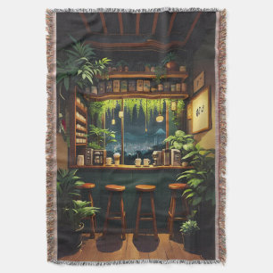 Tokyo Coffee House Throw Blanket