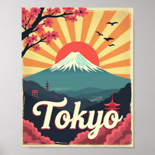 Tokyo in Bloom – Retro Travel Poster