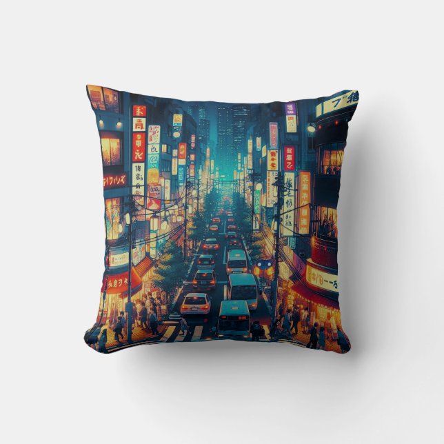 Tokyo in Motion Cushion (Front)