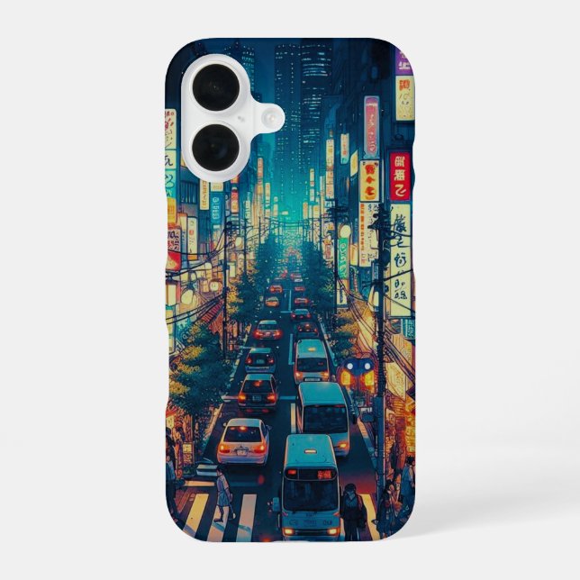 Tokyo in Motion iPhone 16 Case (Back)