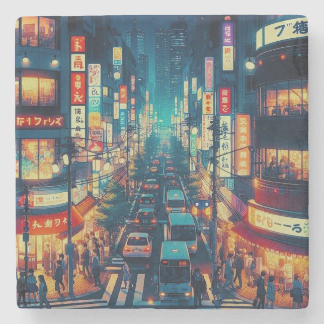 Tokyo in Motion Stone Coaster (Front)