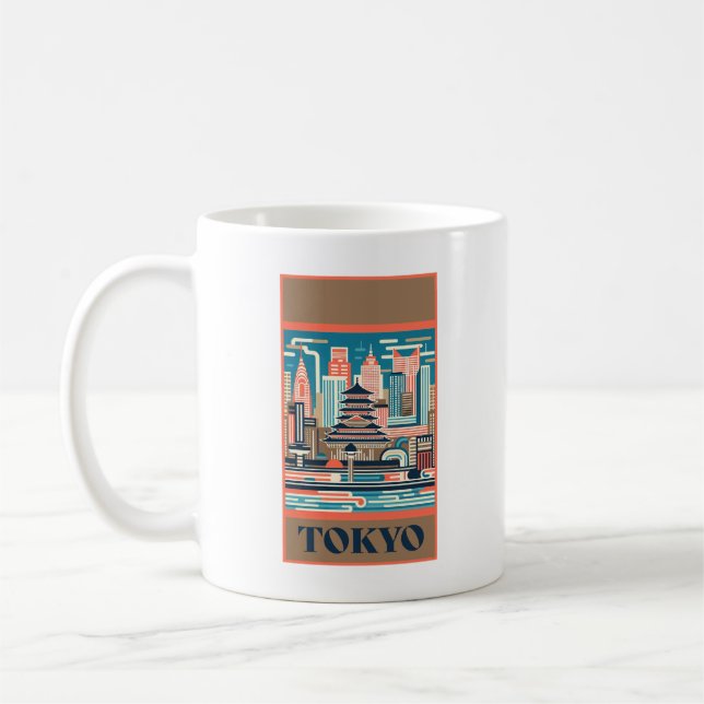 Tokyo Japan Art Deco Coffee Mug (Left)