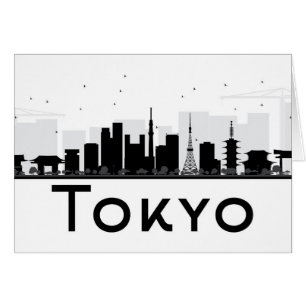 Tokyo, Japan   Black & White City Skyline