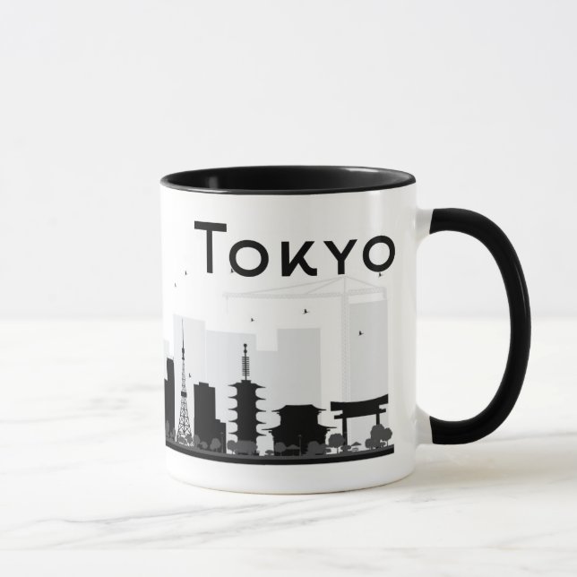 Tokyo, Japan | Black & White City Skyline Mug (Right)