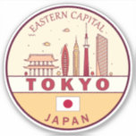 Tokyo Japan City Skyline Emblem<br><div class="desc">Tokyo minimalist,  colourful art design featuring monuments and landmarks of the city in Japan.</div>