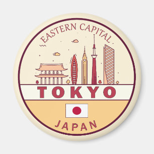 Tokyo Japan City Skyline Emblem Magnet