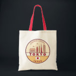 Tokyo Japan City Skyline Emblem Tote Bag<br><div class="desc">Tokyo minimalist, colourful art design featuring monuments and landmarks of the city in Japan.</div>