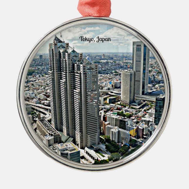 Tokyo, Japan cityscape Metal Ornament (Front)