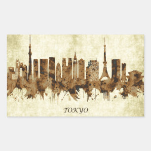 Tokyo Japan Cityscape Rectangular Sticker