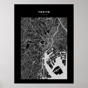  Tokyo - Japan Dark City Map Poster