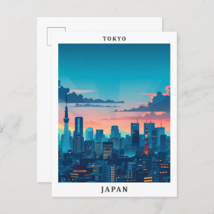 Tokyo Japan Elegant Art Vintage Travel Postcard
