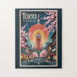 Tokyo Japan Illustration Travel Art Vintage Jigsaw Puzzle<br><div class="desc">Tokyo retro vector travel design. Tokyo,  the vibrant capital of Japan,  blends cutting-edge innovation with deep-rooted tradition,  offering everything from historic temples and bustling markets to towering skyscrapers and electric nightlife.</div>